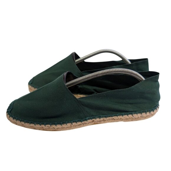 J. Crew Womens Dark Green Espadrilles Flats Canvas Size 9 Casual Slip-On Shoes - Picture 3 of 9